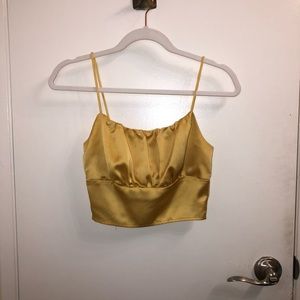 Satin gold crop top